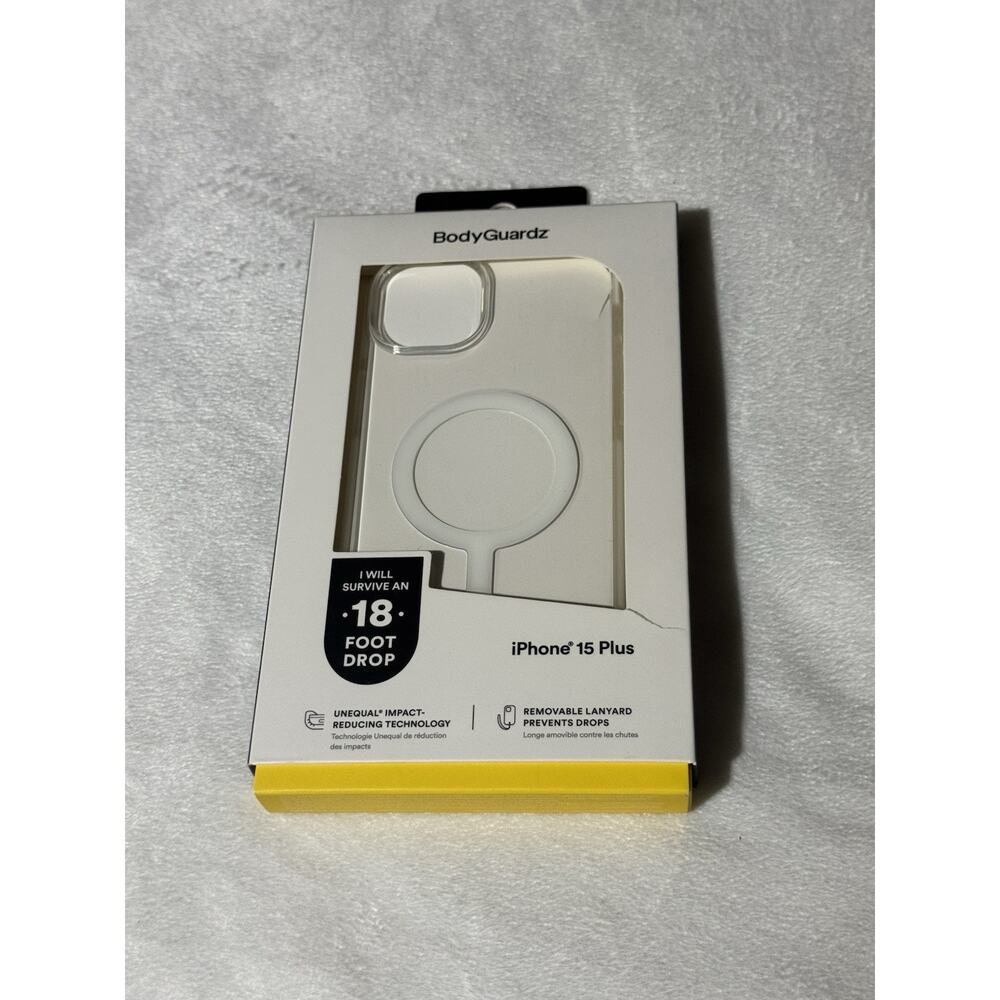 BodyGuardz Ace Pro MagSafe Case for Apple iPhone 15 Plus Clear 18ft Drop